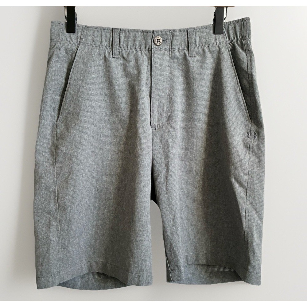 Under Armour Heat Gear Loose Fit Performance Golf Shorts 10 Inch Gray Mens 32